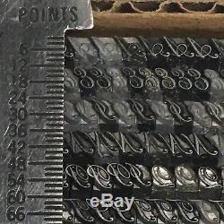 Typo Script Extended 12 pt Letterpress Type Vintage Printer's Lead Metal
