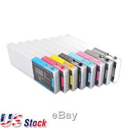 USA 8pcs Refill Ink Cartridge for E pson Stylus Pro 4800 220ml with 4 Funnels