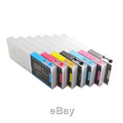 USA Stock 7pcs Epson Stylus Pro 7600 / 9600 Refilling Ink Cartridge+ 4 funnels