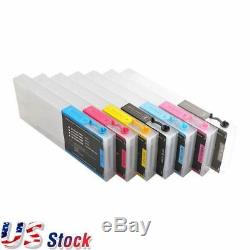 US 7pcs Epson Stylus Pro 7600 / 9600 Refilling Cartridge + 4 Funnels