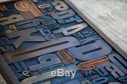 Unique Collage composition letterpress wood type characters drawer design rare