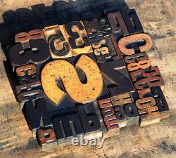Unique Collage composition letterpress wood type characters printing old rare
