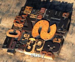 Unique Collage composition letterpress wood type characters printing old rare