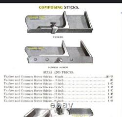 VINTAGE COMPOSING STICK CHANDLER & PRICE CO COMMON SCREW 6 x 2 1/4 x 5/8