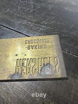 VINTAGE METAL PRINTING PLATE Hersheys Chocolate Baking Rare