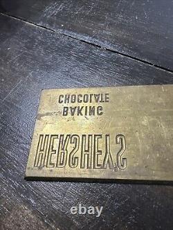 VINTAGE METAL PRINTING PLATE Hersheys Chocolate Baking Rare