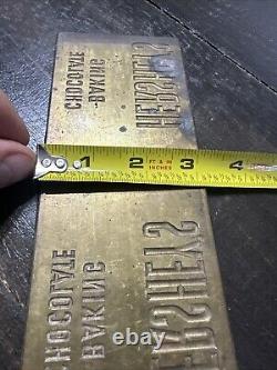 VINTAGE METAL PRINTING PLATE Hersheys Chocolate Baking Rare