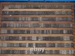 VTG Lot 563 Letter/Number Press Block Stamp Print Type Metal Wood Tray/Drawer