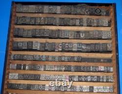 VTG Lot 563 Letter/Number Press Block Stamp Print Type Metal Wood Tray/Drawer