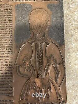 Victorian Engraved Printing Press Plate Stamp Copper Acme Shoulder Brace Corset