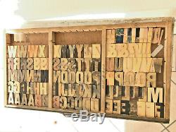Vintage 100 Wood LETTERS Letterpress Print Type 2-1/2 2.5 COMPLETE SET lot