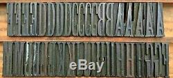 Vintage 108 Wood Letterpress Print Type Block Upper Case Letters Numbers 2 EUC