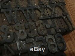 Vintage 1 Alphabet Letters Letterpress Wooden Printing Blocks Wood Type Numbers