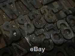 Vintage 1 Alphabet Letters Letterpress Wooden Printing Blocks Wood Type Numbers