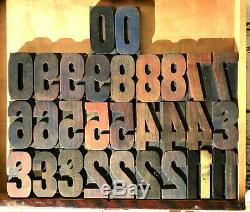 Vintage 31 Wood NUMBERS Letterpress Print Type 3 3-5/16 Printing Press lot