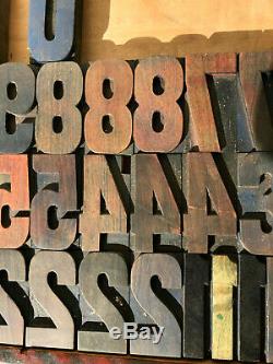 Vintage 31 Wood NUMBERS Letterpress Print Type 3 3-5/16 Printing Press lot
