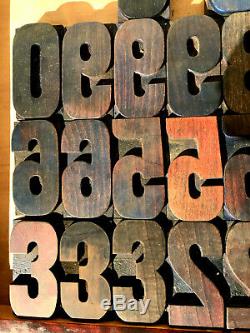 Vintage 31 Wood NUMBERS Letterpress Print Type 3 3-5/16 Printing Press lot