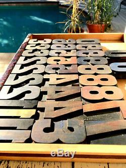 Vintage 31 Wood NUMBERS Letterpress Print Type 3 3-5/16 Printing Press lot