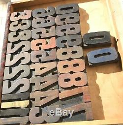 Vintage 31 Wood NUMBERS Letterpress Print Type 3 3-5/16 Printing Press lot