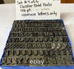 Vintage 48 Point Cloister Bold Italic Type 111 pieces Set# 4 of 6 Uppercase