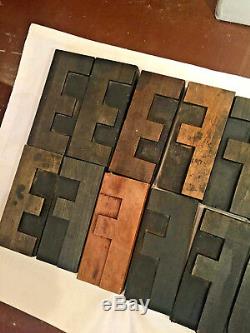 Vintage 6 Letterpress wood blocks alphabet 102 blocks total