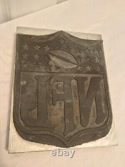 Vintage 8 Large NFL Football Shield Printing Block Printing Plate from Jostens