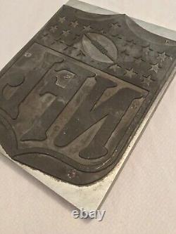 Vintage 8 Large NFL Football Shield Printing Block Printing Plate from Jostens