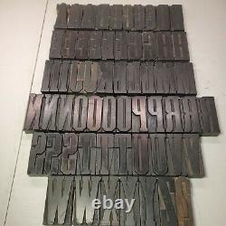 Vintage Antique Large Letterpress Wood Type Printers Block 3-7/8 Lot9