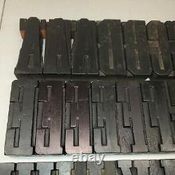 Vintage Antique Large Letterpress Wood Type Printers Block 3-7/8 Lot9