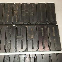 Vintage Antique Large Letterpress Wood Type Printers Block 3-7/8 Lot9