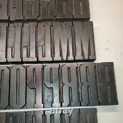 Vintage Antique Large Letterpress Wood Type Printers Block 3-7/8 Lot9