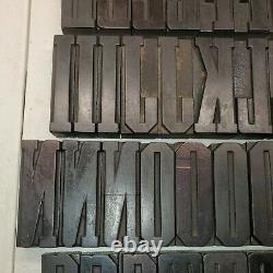 Vintage Antique Large Letterpress Wood Type Printers Block 3-7/8 Lot9