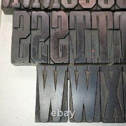 Vintage Antique Large Letterpress Wood Type Printers Block 3-7/8 Lot9