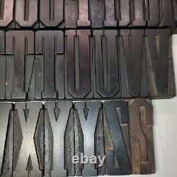 Vintage Antique Large Letterpress Wood Type Printers Block 3-7/8 Lot9