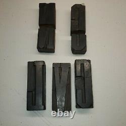 Vintage Antique Large Letterpress Wood Type Printers Block 3-7/8 Lot9