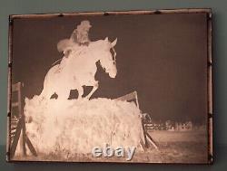 Vintage Copper Print Block Horse Jumping, Equestrian Sport, Cowgirl Great Gift