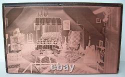 Vintage Copper Print Block with Original Photo of'Antique Bedroom' Great Gift