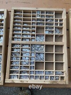 Vintage Kelsey Metal Letterpress Printing Type Banks Set withCases & Spacers