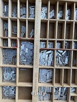 Vintage Kelsey Metal Letterpress Printing Type Banks Set withCases & Spacers