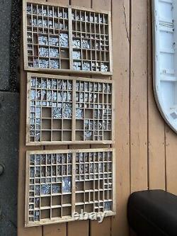 Vintage Kelsey Metal Letterpress Printing Type Banks Set withCases & Spacers