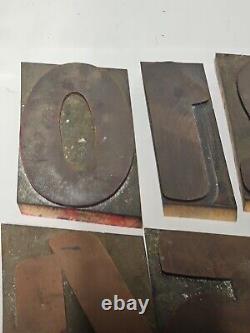 Vintage LETTERPRESS WOOD TYPE Letter Numbers 0-9 set Stands 6 tall A5