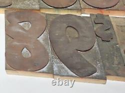 Vintage LETTERPRESS WOOD TYPE Letter Numbers 0-9 set Stands 6 tall A5