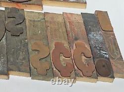 Vintage LETTERPRESS WOOD TYPE Letter Numbers 0-9 set Stands 6 tall A5