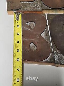Vintage LETTERPRESS WOOD TYPE Letter Numbers 0-9 set Stands 6 tall A5