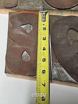 Vintage LETTERPRESS WOOD TYPE Letter Numbers 0-9 set Stands 6 tall A5