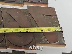 Vintage LETTERPRESS WOOD TYPE Letter Numbers 0-9 set Stands 6 tall A5