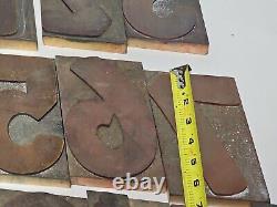 Vintage LETTERPRESS WOOD TYPE Letter Numbers 0-9 set Stands 6 tall A5