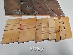 Vintage LETTERPRESS WOOD TYPE Letter Numbers 0-9 set Stands 6 tall A5