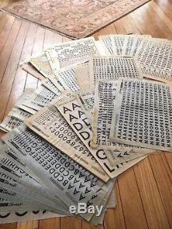 Vintage Letraset Lettering Transfer Type Lot Of Varius Letters Numbers Symbols