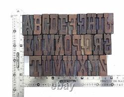 Vintage Letterpress 26 A To Z Letters Wood Type Printers Block Collection#BL-161